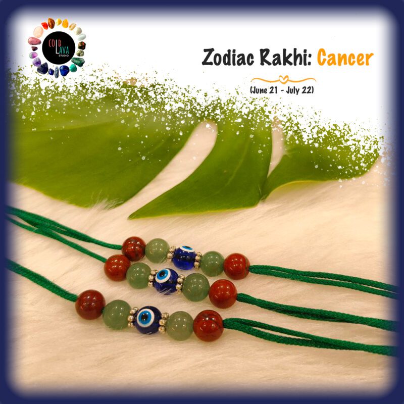 crystal healing rakhi for raksha bandhan 2023 for zodiac sign of Aries. celebrate bhaidooj, rakshabandhan, bhabhi rakhi, lumbha,