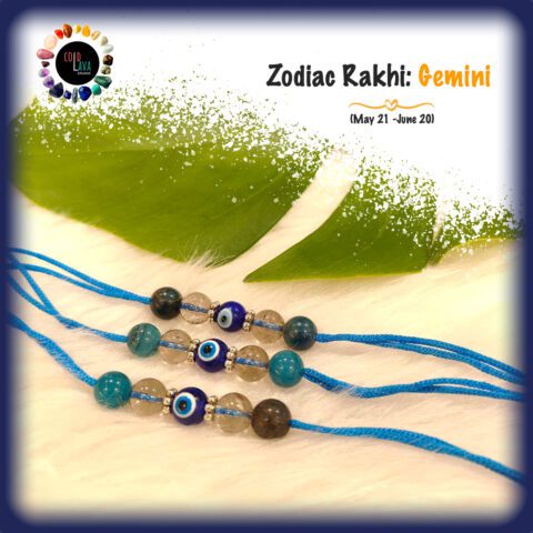 crystal healing rakhi for raksha bandhan 2023 for zodiac sign of Aries. celebrate bhaidooj, rakshabandhan, bhabhi rakhi, lumbha,