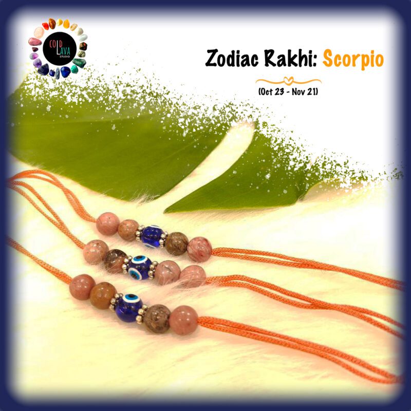 crystal healing rakhi for raksha bandhan 2023 for zodiac sign of Aries. celebrate bhaidooj, rakshabandhan, bhabhi rakhi, lumbha,