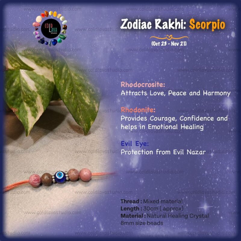 crystal healing rakhi for raksha bandhan 2023 for zodiac sign of Aries. celebrate bhaidooj, rakshabandhan, bhabhi rakhi, lumbha,