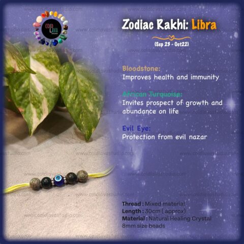 crystal healing rakhi for raksha bandhan 2023 for zodiac sign of Aries. celebrate bhaidooj, rakshabandhan, bhabhi rakhi, lumbha,