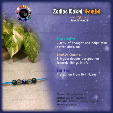 crystal healing rakhi for raksha bandhan 2023 for zodiac sign of Aries. celebrate bhaidooj, rakshabandhan, bhabhi rakhi, lumbha,