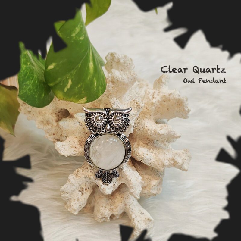 Clear Quartz Owl Pendant