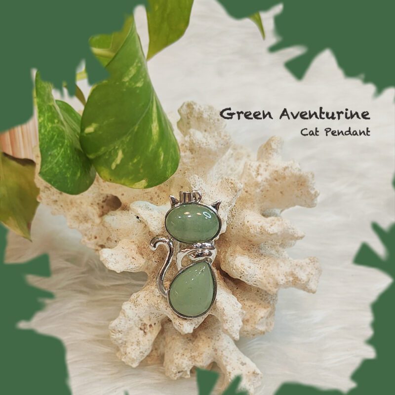 Green Aventurine Cat Pendent